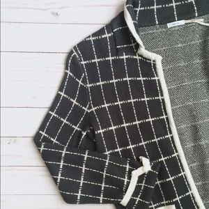Anthropologie Open Front Plaid Cardigan